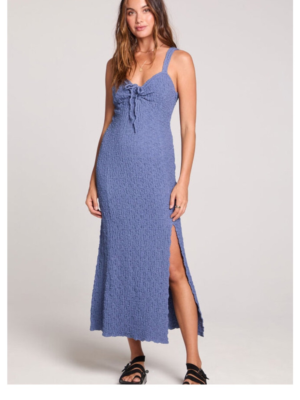 SALTWATER LUXE CANNAN MIDI DRESS - DUSTY BLUE